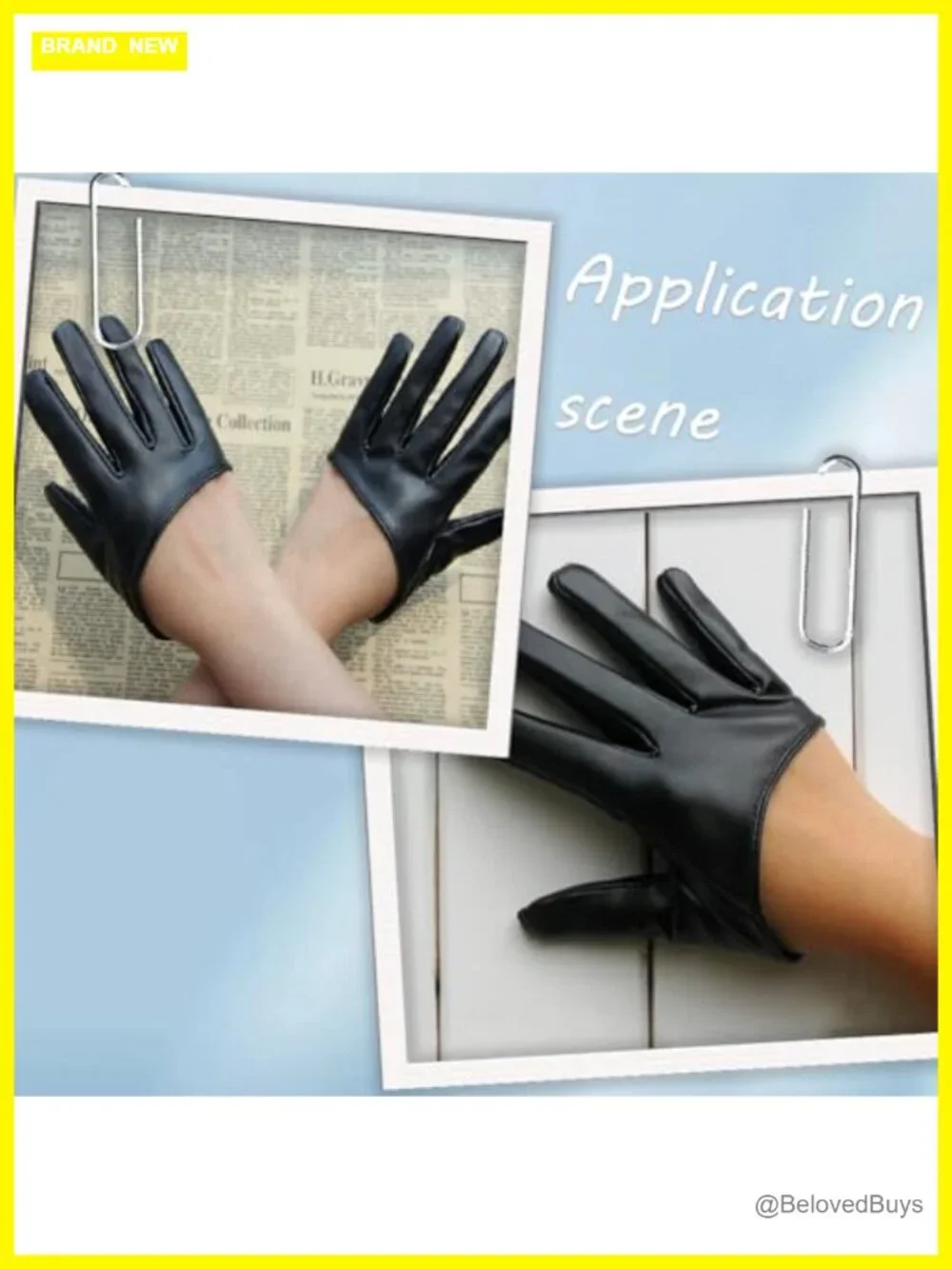 Faux Leather Extra Short Finger Gloves Half Palm PU Gloves Women's